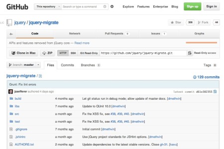 github - jquery migrate