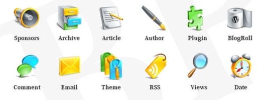 Free Glossy Blogging Icons Set for Bloggers