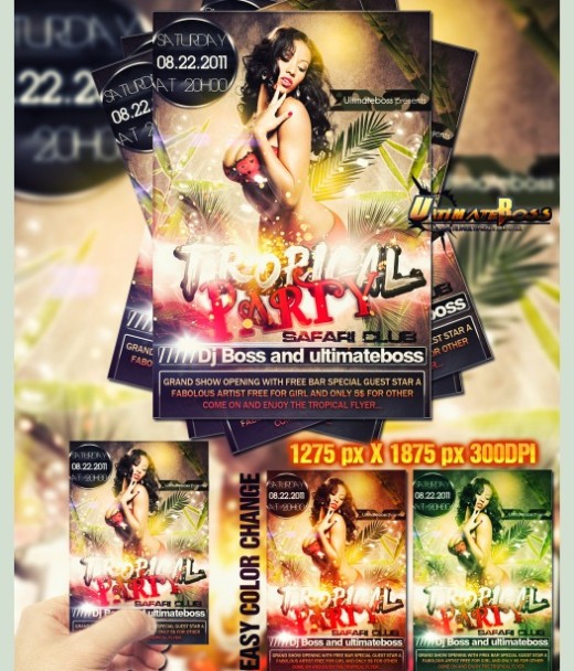 Freemium tropical party flyer