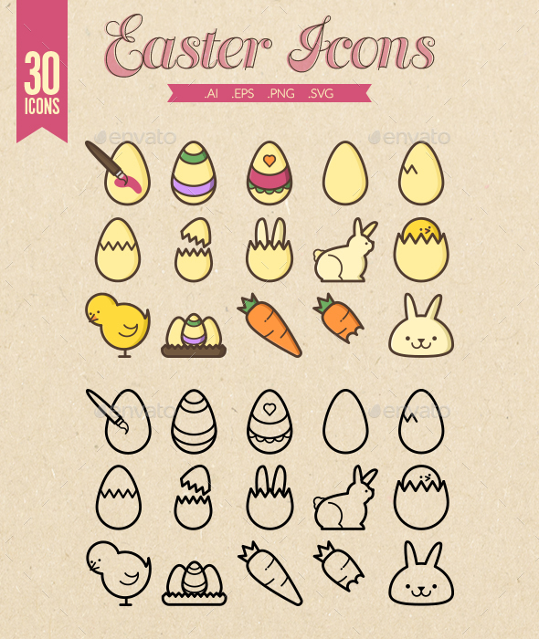 Easter Icons - A Set of Free, few paid Icons and Graphics on Easter ...